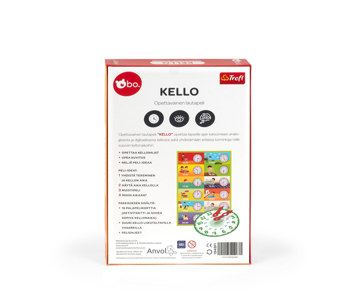 Bo. Educational Board Game "Clock" (In Finnish Lang.)