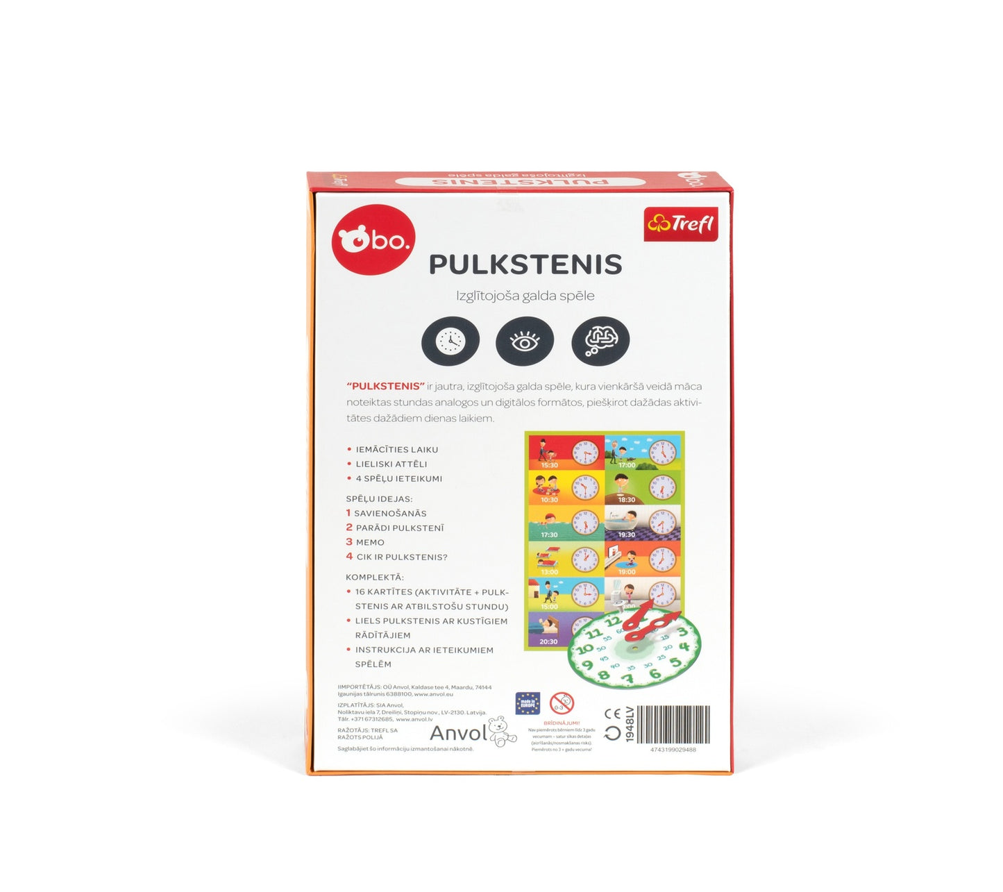 Bo. Educational Board Game "Clock" (In Latvian Lang.)