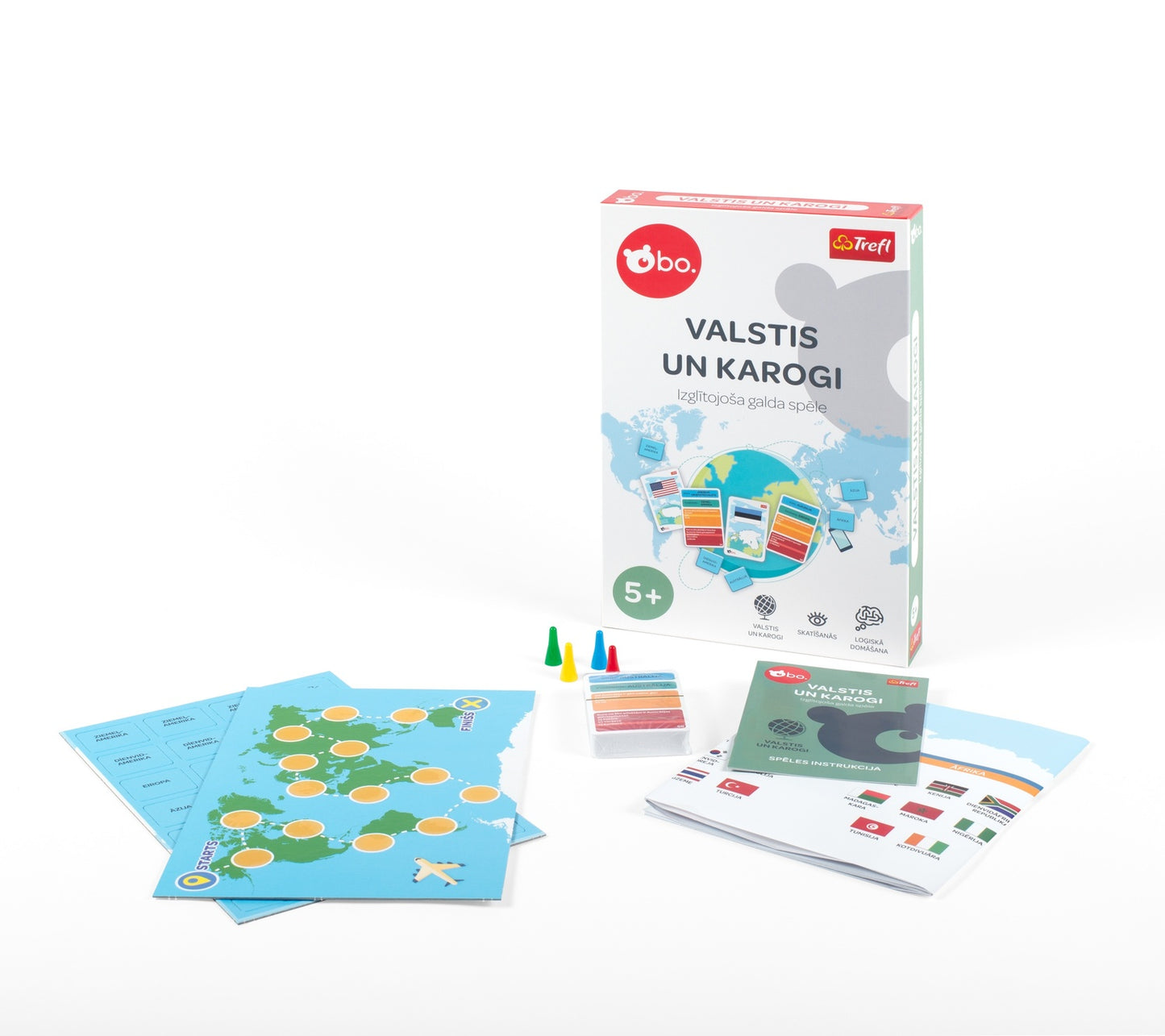 Bo. Educational Board Game "Countries And Flags" (In Latvian Lang.)