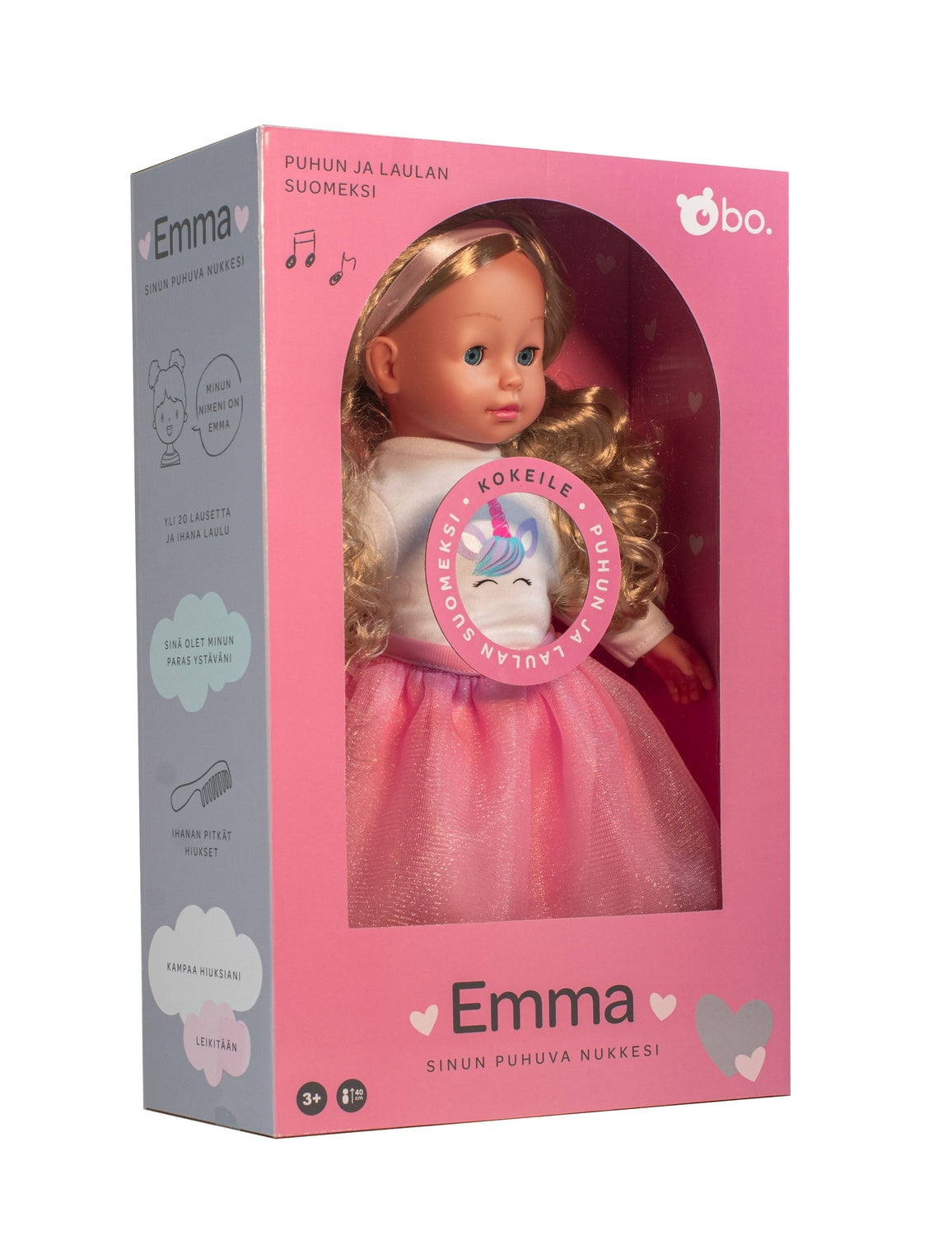 Bo. Interactive Doll "Emma" (Speaks Finnish Language), 40 Cm