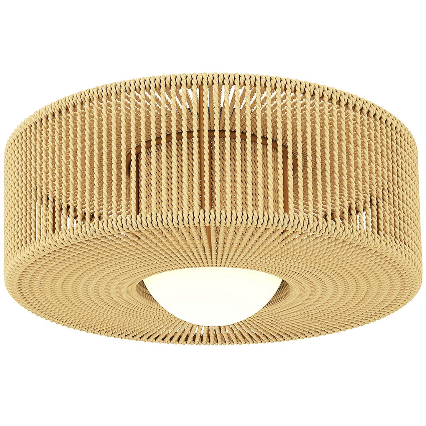 Boho Ceiling Light with Hemp Rope Shade, G9 LED, 30cm