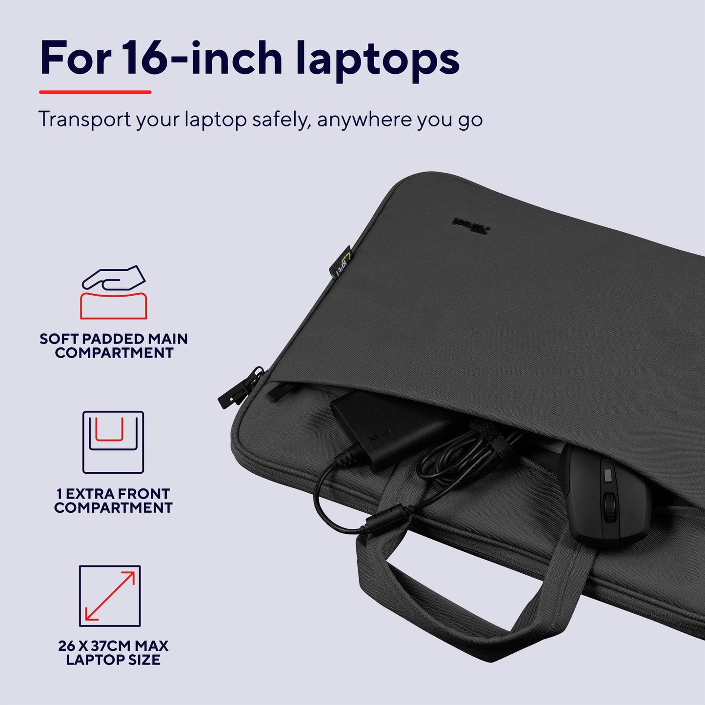 Bologna Laptop bag 16" Eco-friendly Black
