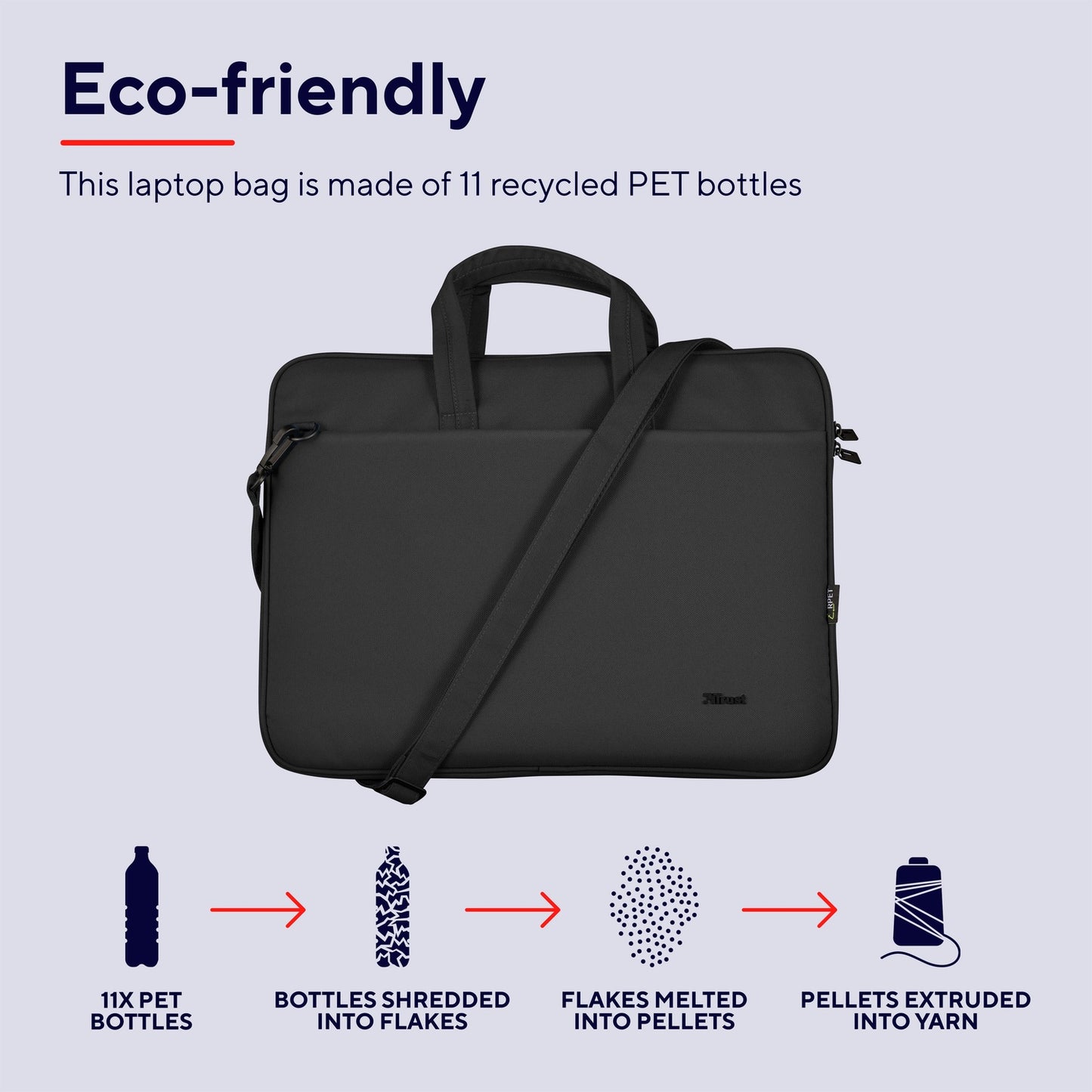 Bologna Laptop bag 16" Eco-friendly Black
