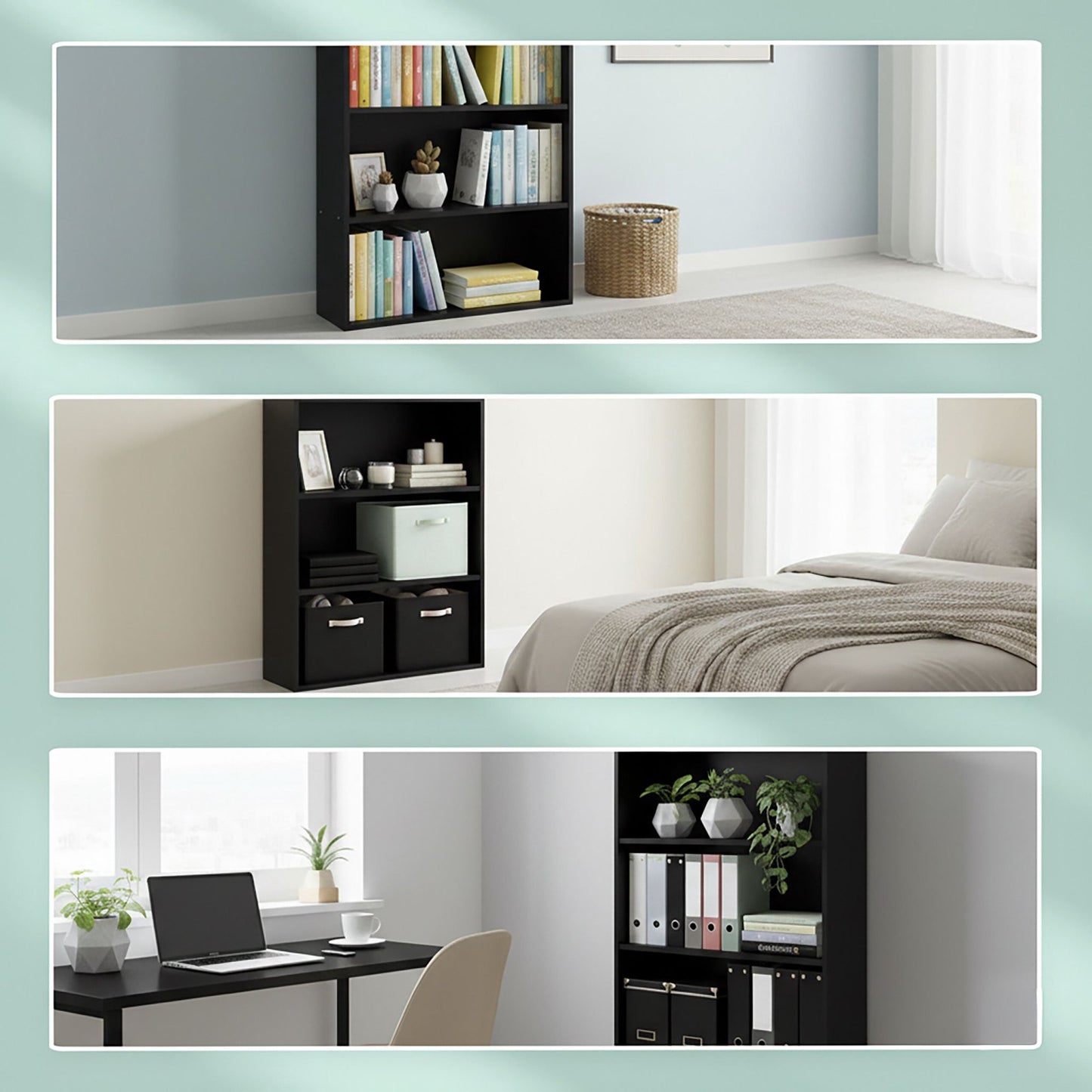 Bookcase with Adjustable Shelves, Freestanding Storage