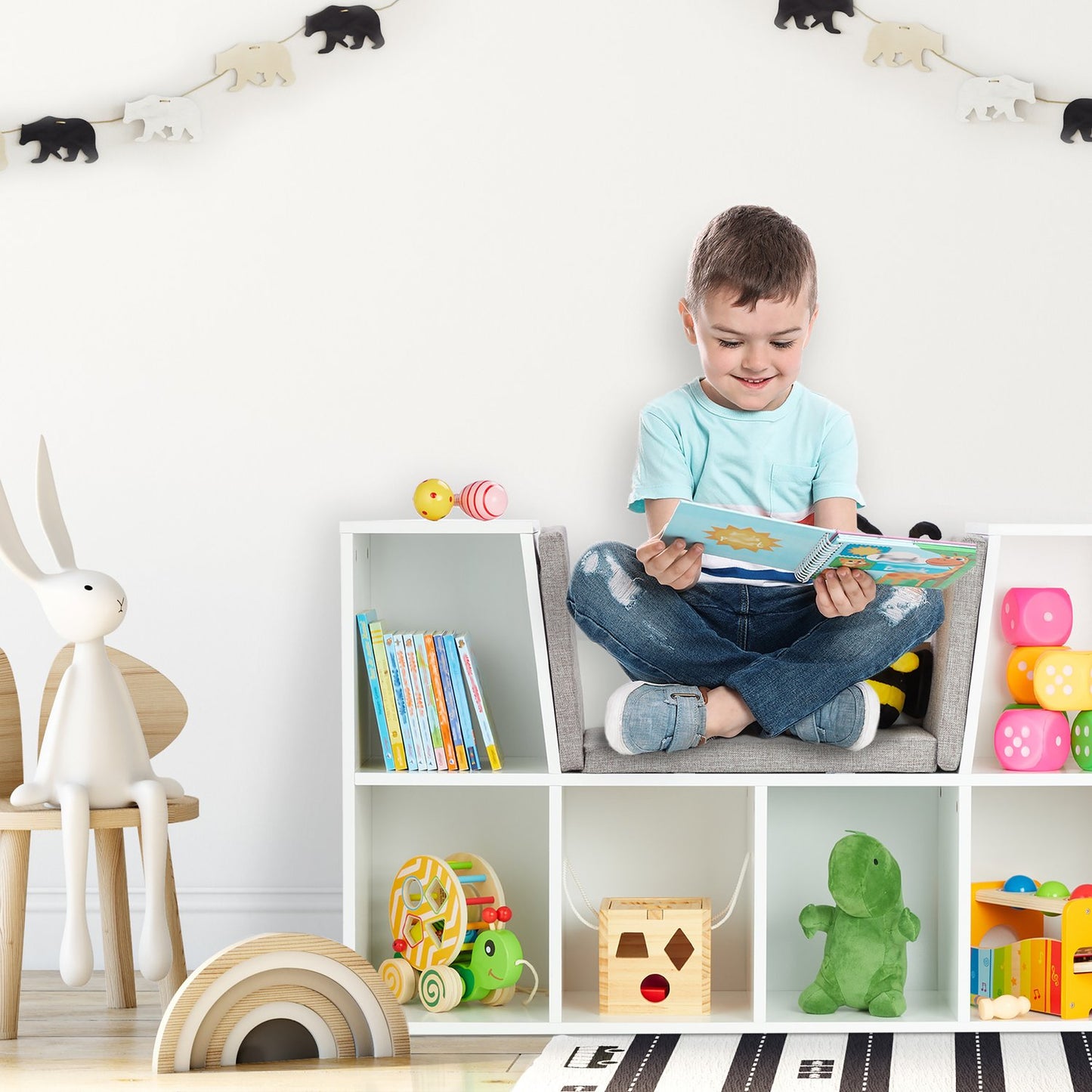 Bookcase with Seat Cushion
