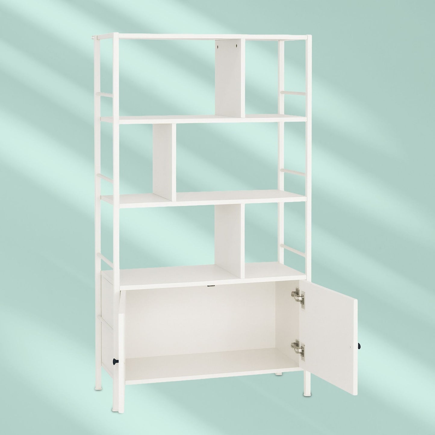 Bookcase with Storage Unit – 3 Shelves, Base Cabinet