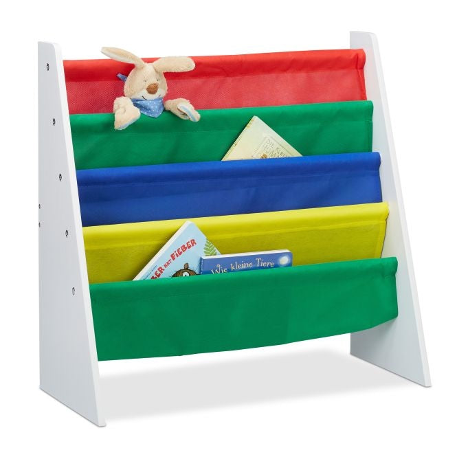 Bookshelf for children with fabric compartment