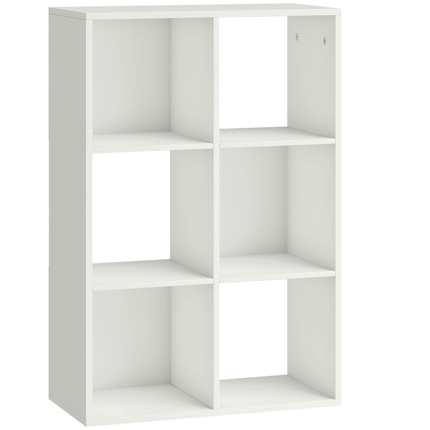 Bookshelf with 3 Shelves, White, Chipboard, Anti-Tip