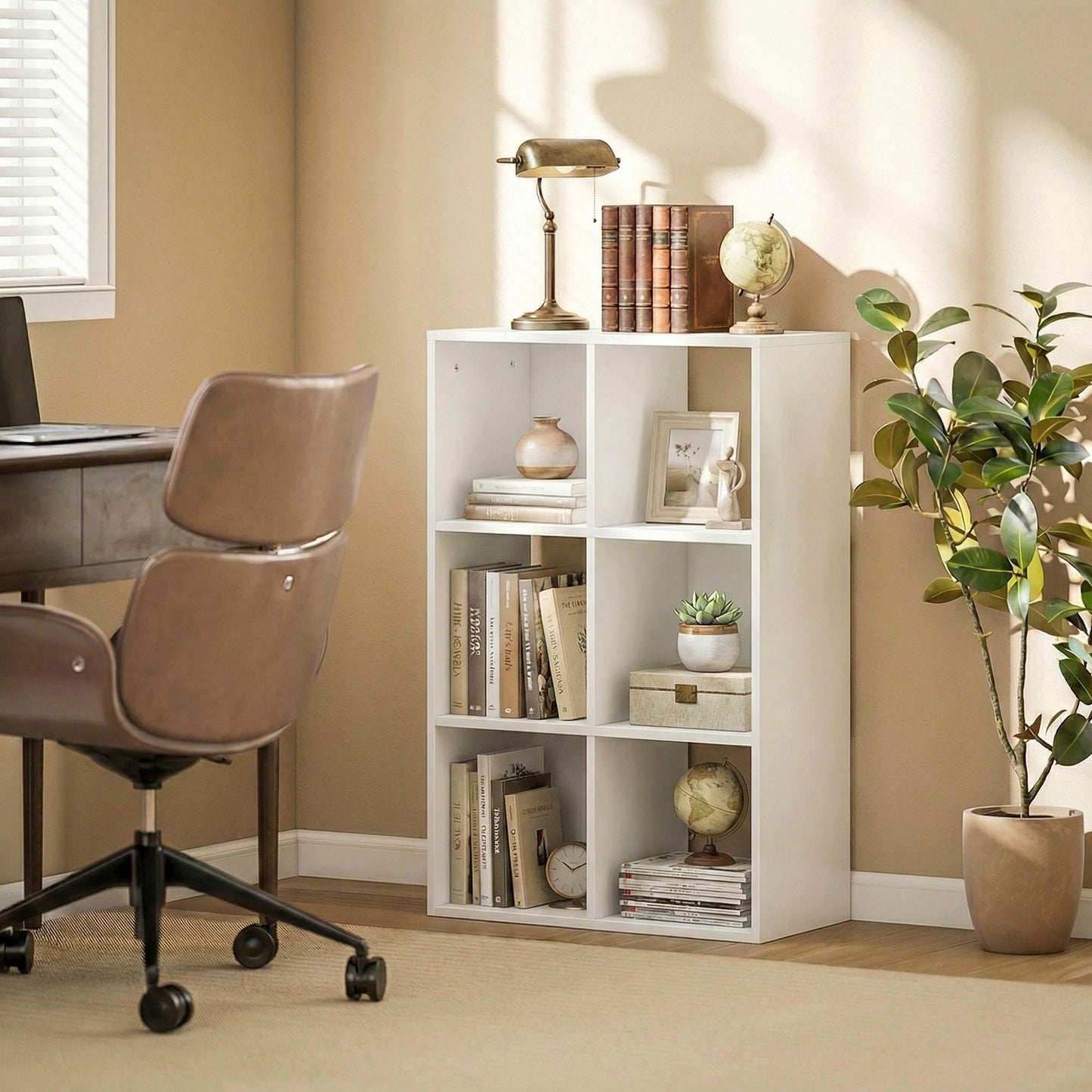 Bookshelf with 3 Shelves, White, Chipboard, Anti-Tip