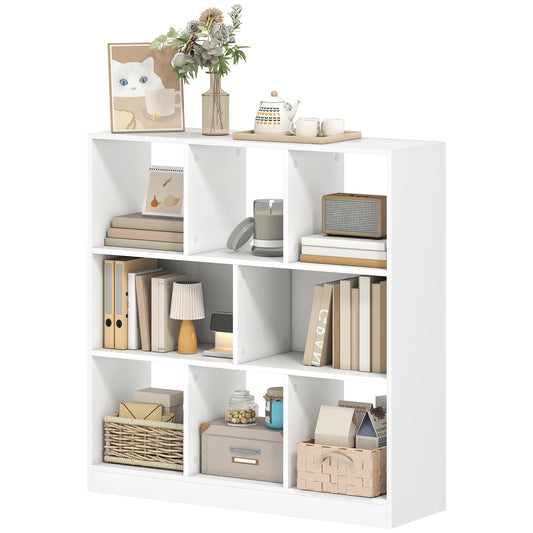 Bookshelf with 8 Shelves, 97.5 x 30 x 100 cm, White