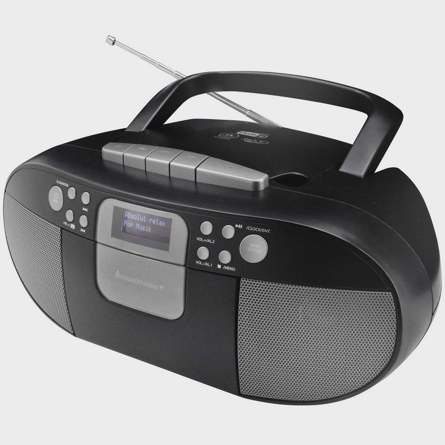 Boombox CD/MP3 Player with DAB+/FM Radio, USB, Cassette