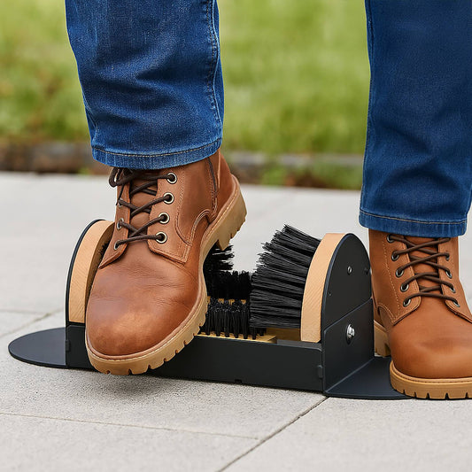 Boot Scraper with Triple-Sided Cleaning Brushes