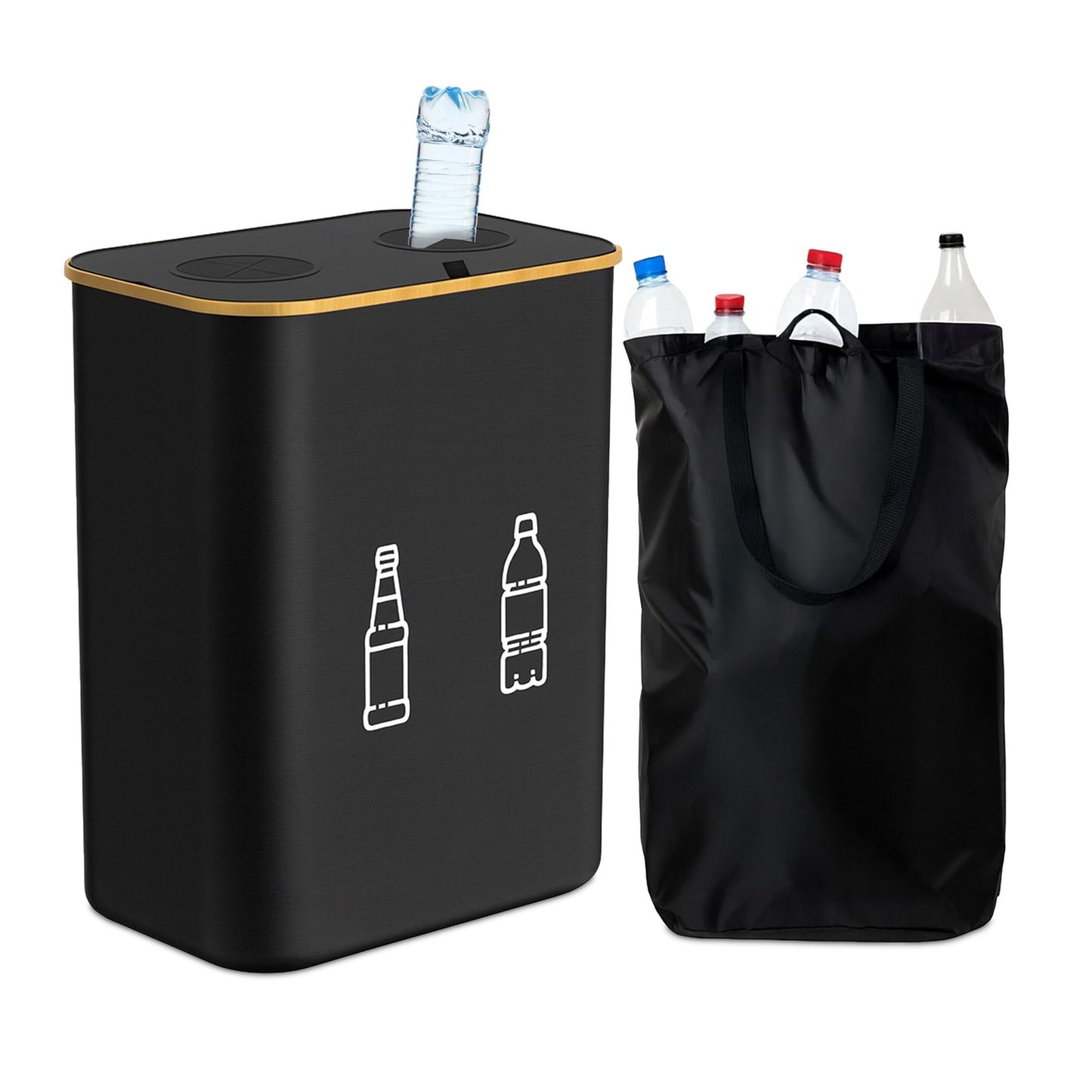 Bottle Collector with 2 Removable Bags, 160L Capacity