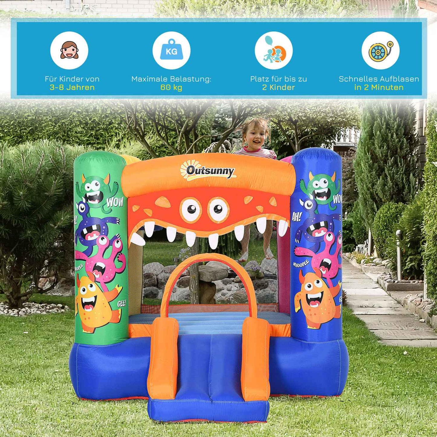 Kids Water Park Bouncy castle with slide, ages 3+