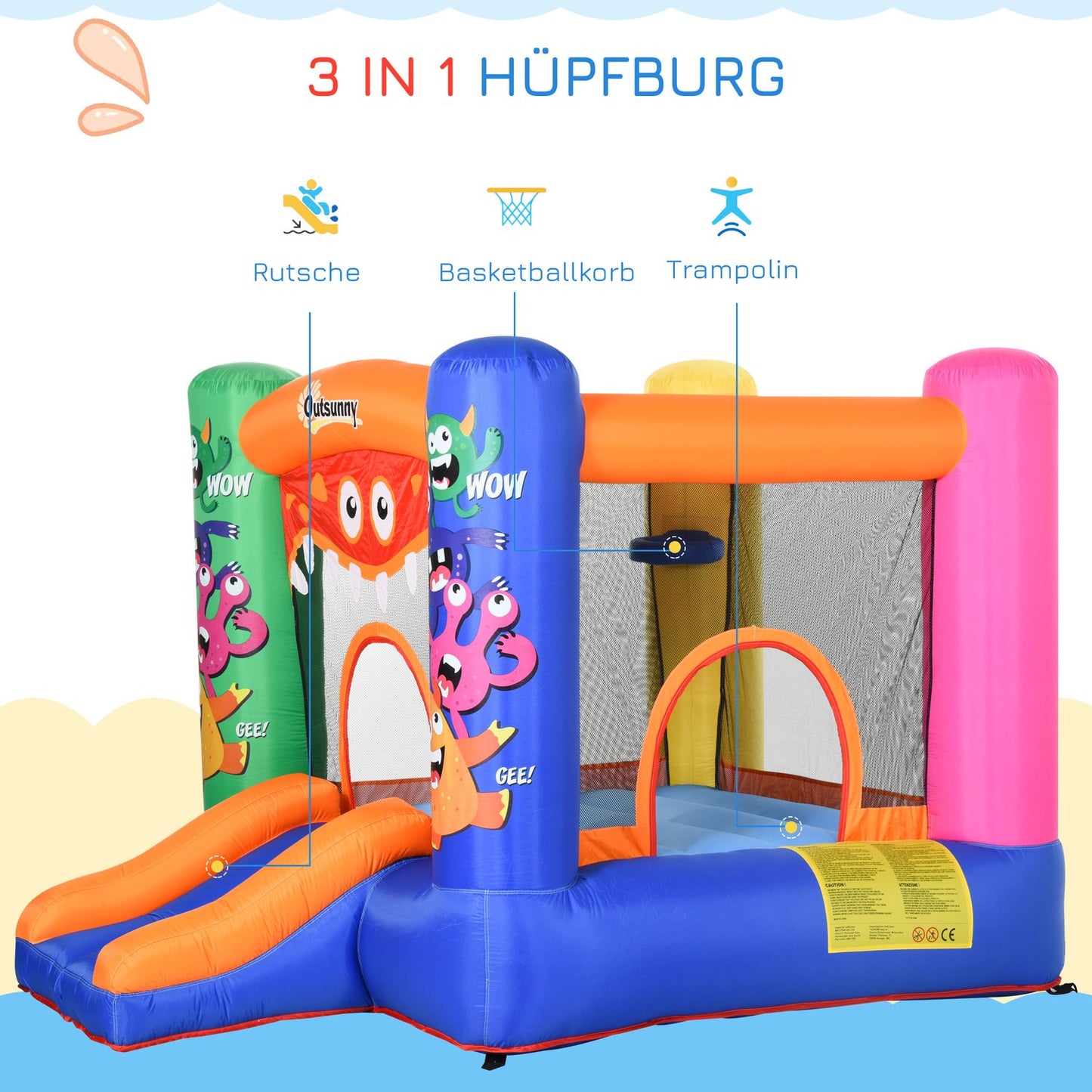 Kids Water Park Bouncy castle with slide, ages 3+