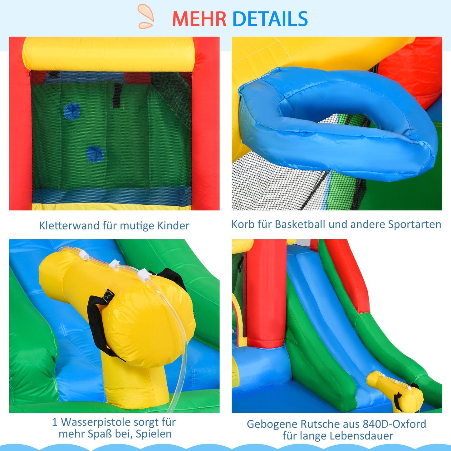 Inflatable bouncy castle with slide - XXL, for ages 3-8