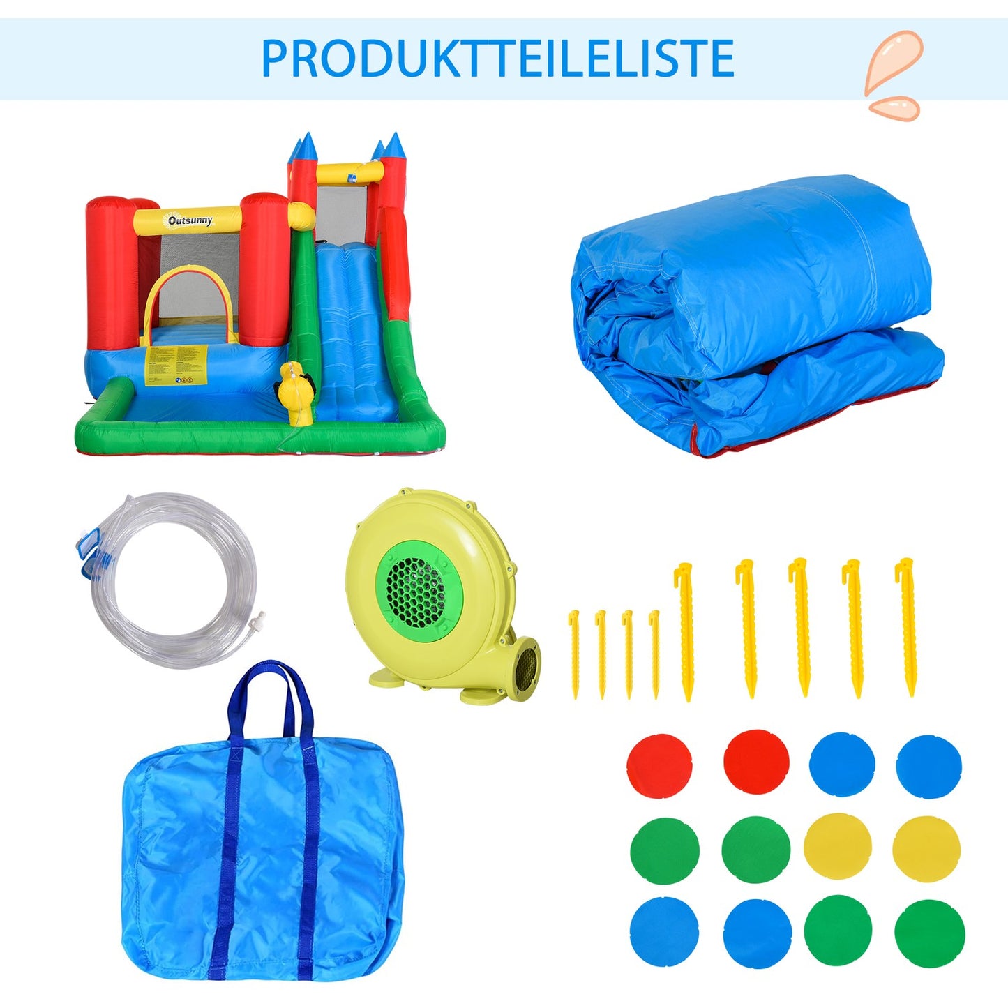 Inflatable bouncy castle with slide - XXL, for ages 3-8
