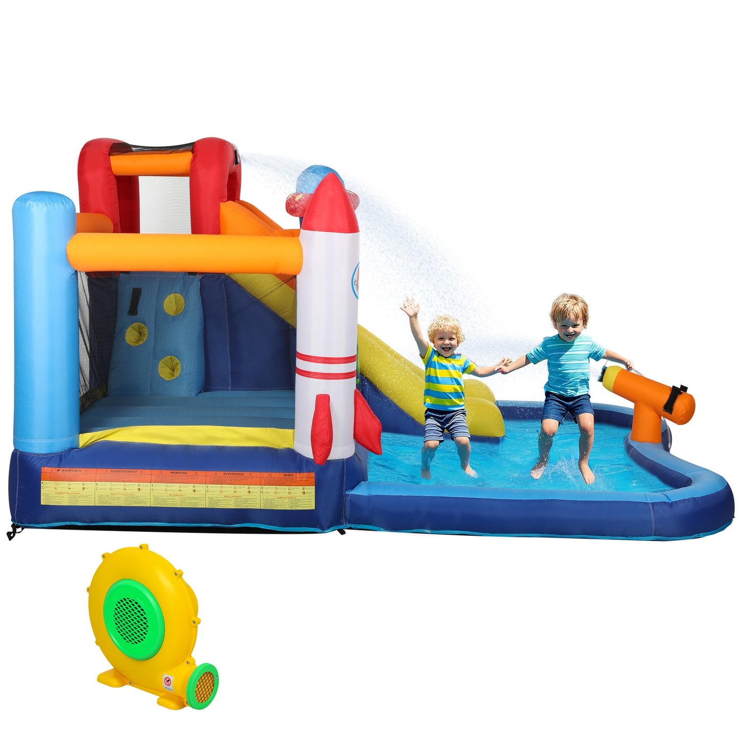 Inflatable bouncy castle with slide and climbing wall, 3-8 years