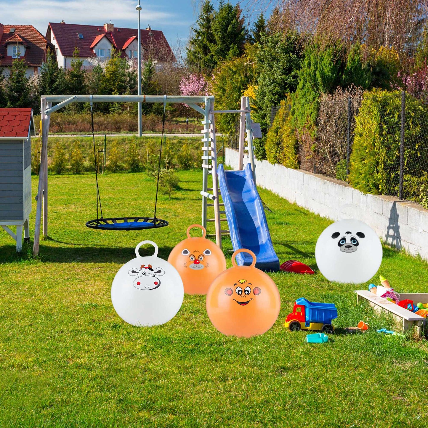 Bouncy ball for children with animal motifs