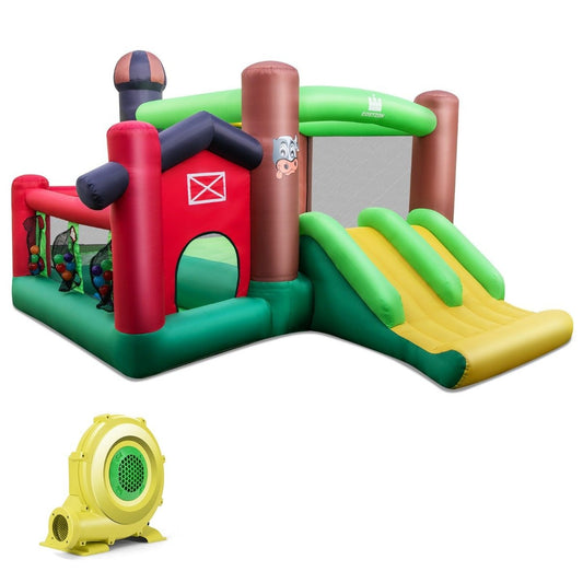 Bouncy castle with blower Inflatable bouncy castle with double slides 356 x 330 x 220 cm