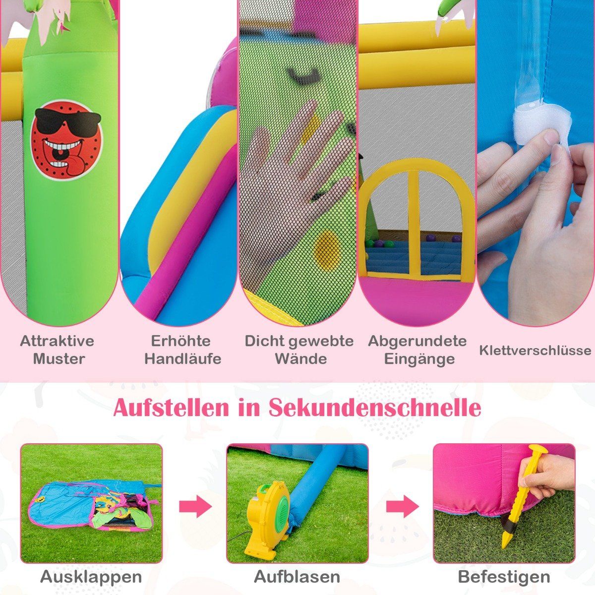 Bouncy castle with blower water park in flamingo theme 450 x 300 x 260 cm