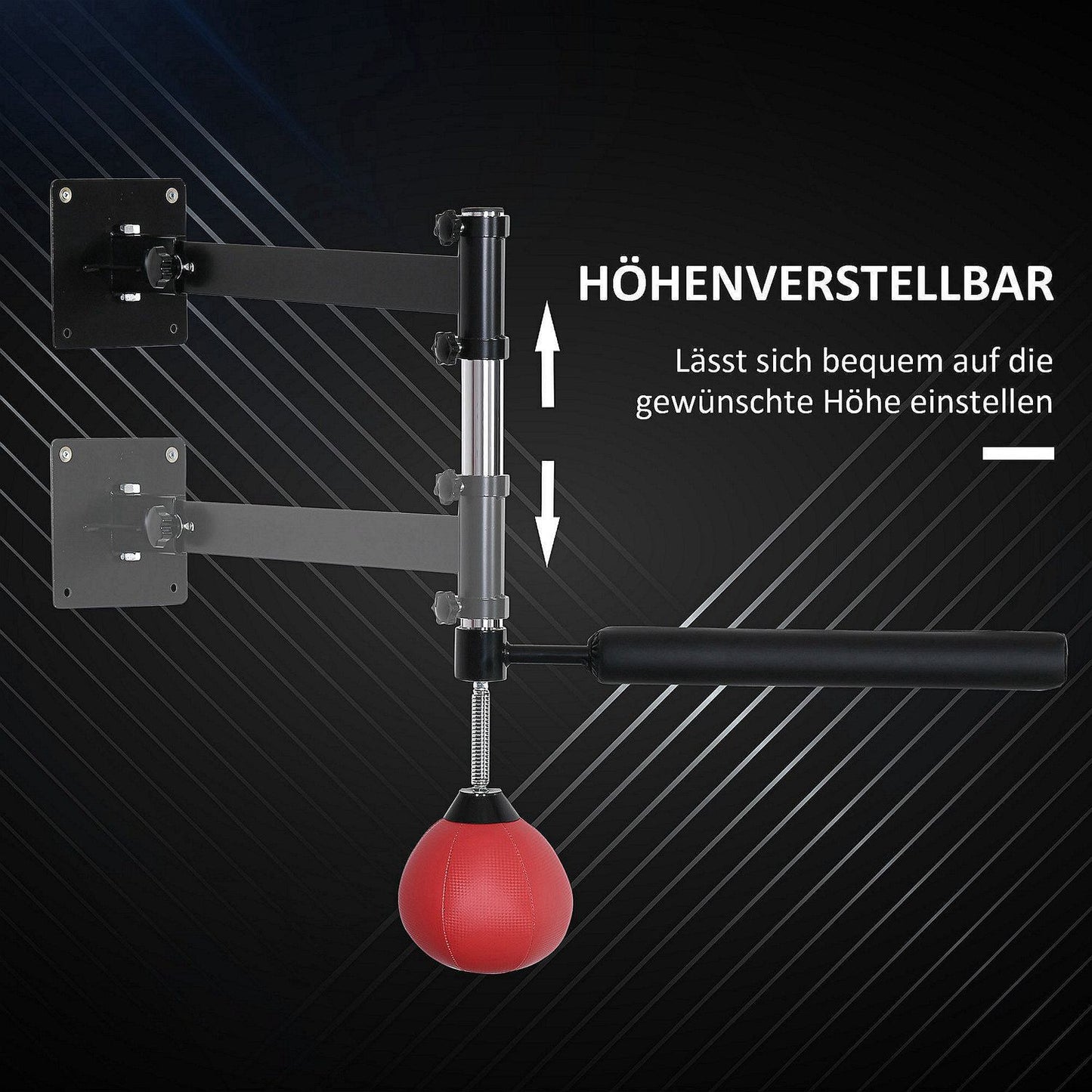 Boxing frame with foldable reflex bar, height adjustable