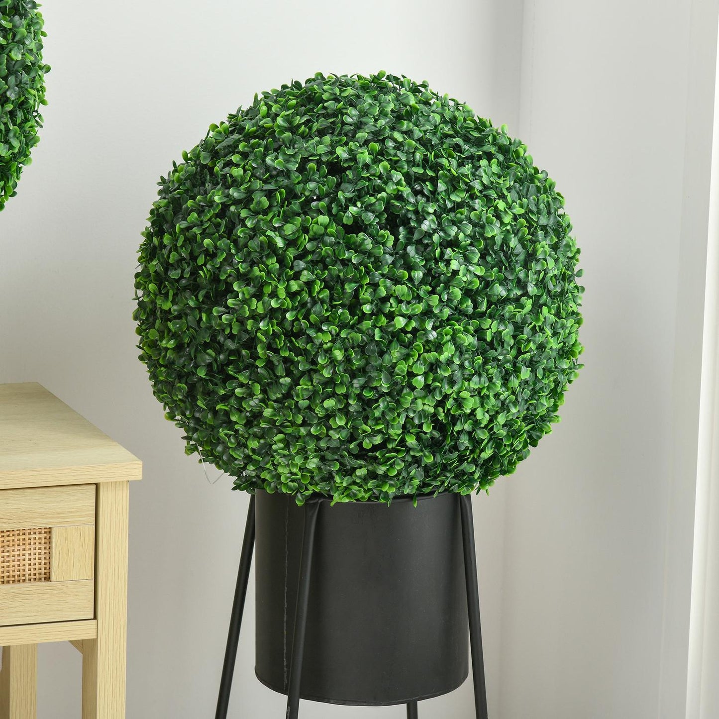 Artificial Boxwood Balls, Set of 2 - UV Resistant, Green
