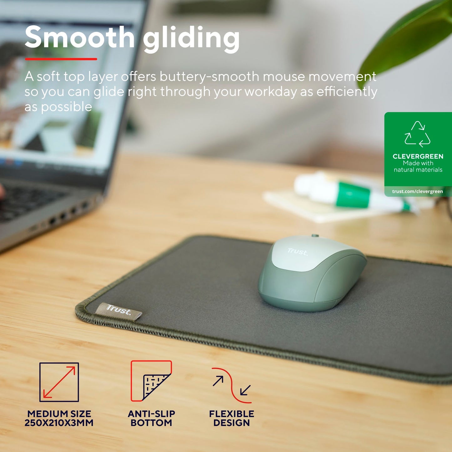 Boye Mousepad made of 100% recycled material Eco Green