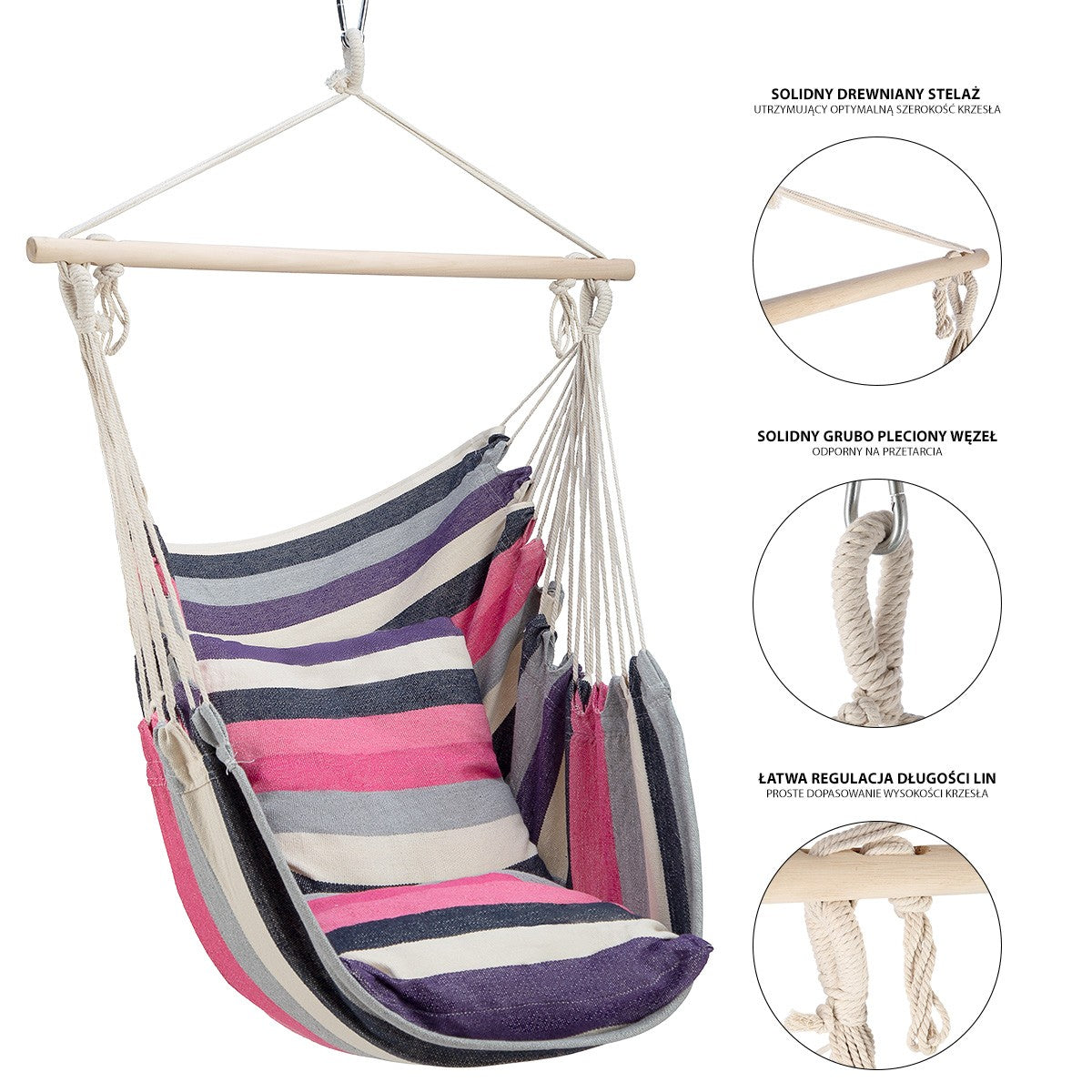 Brazilian Hammock Chair, Pink – Indoor/Outdoor Use