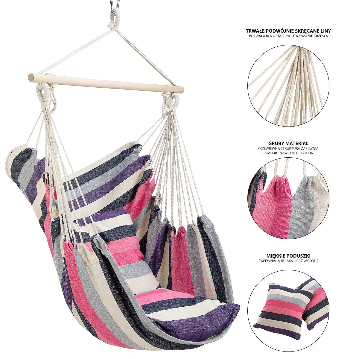 Brazilian Hammock Chair, Pink – Indoor/Outdoor Use