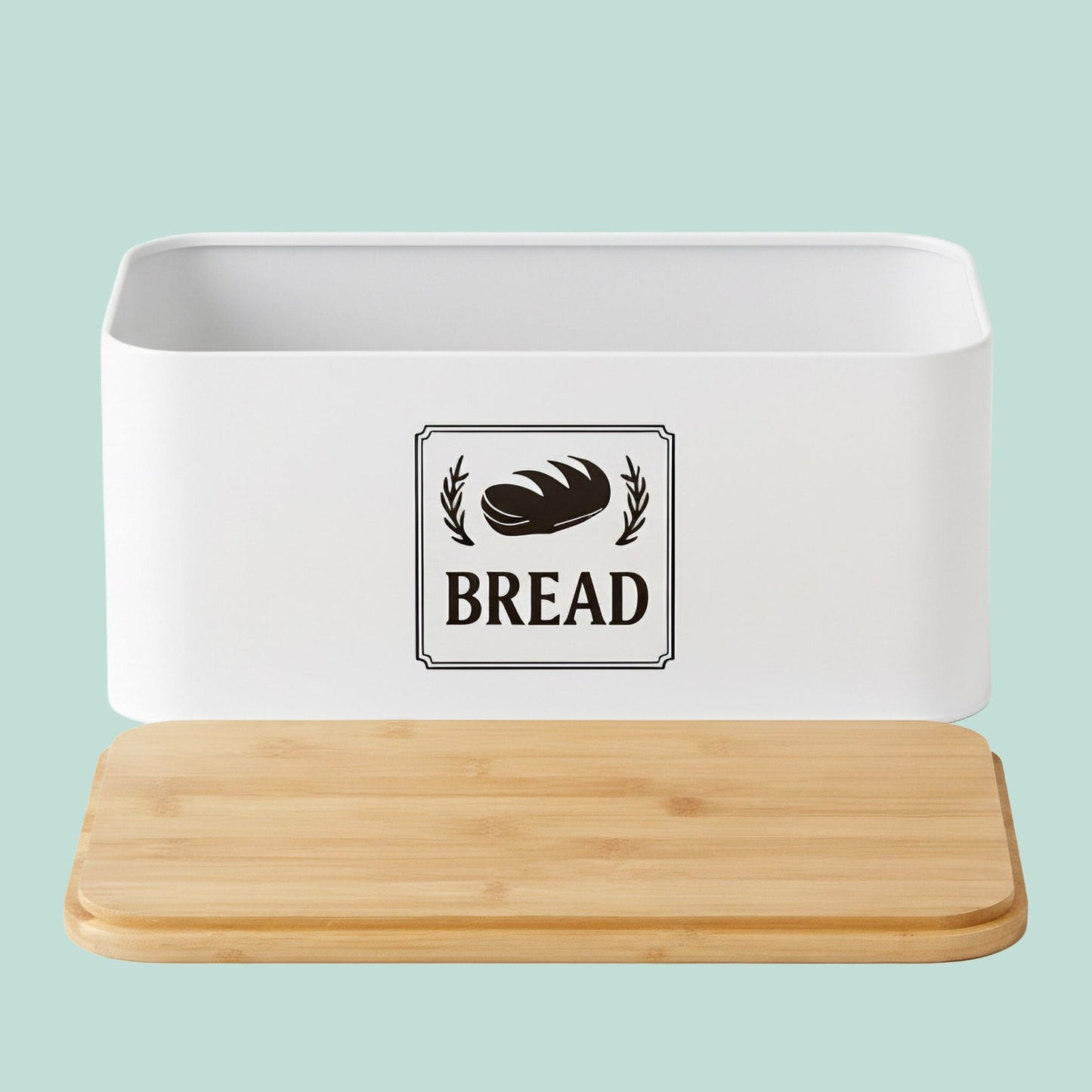 Bread Bin with Bamboo Lid – Retro Design, Metal Casing