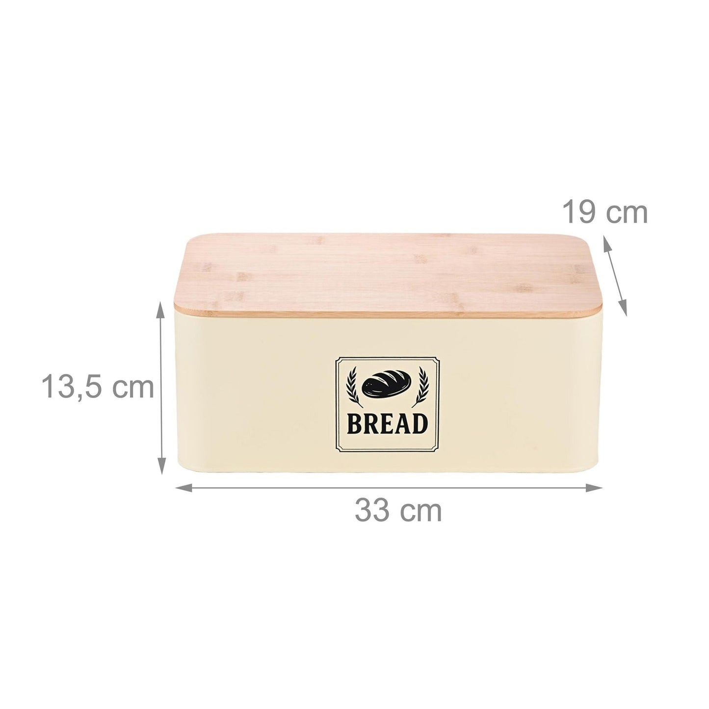 Bread Bin with Bamboo Lid – Retro Design, Metal Casing