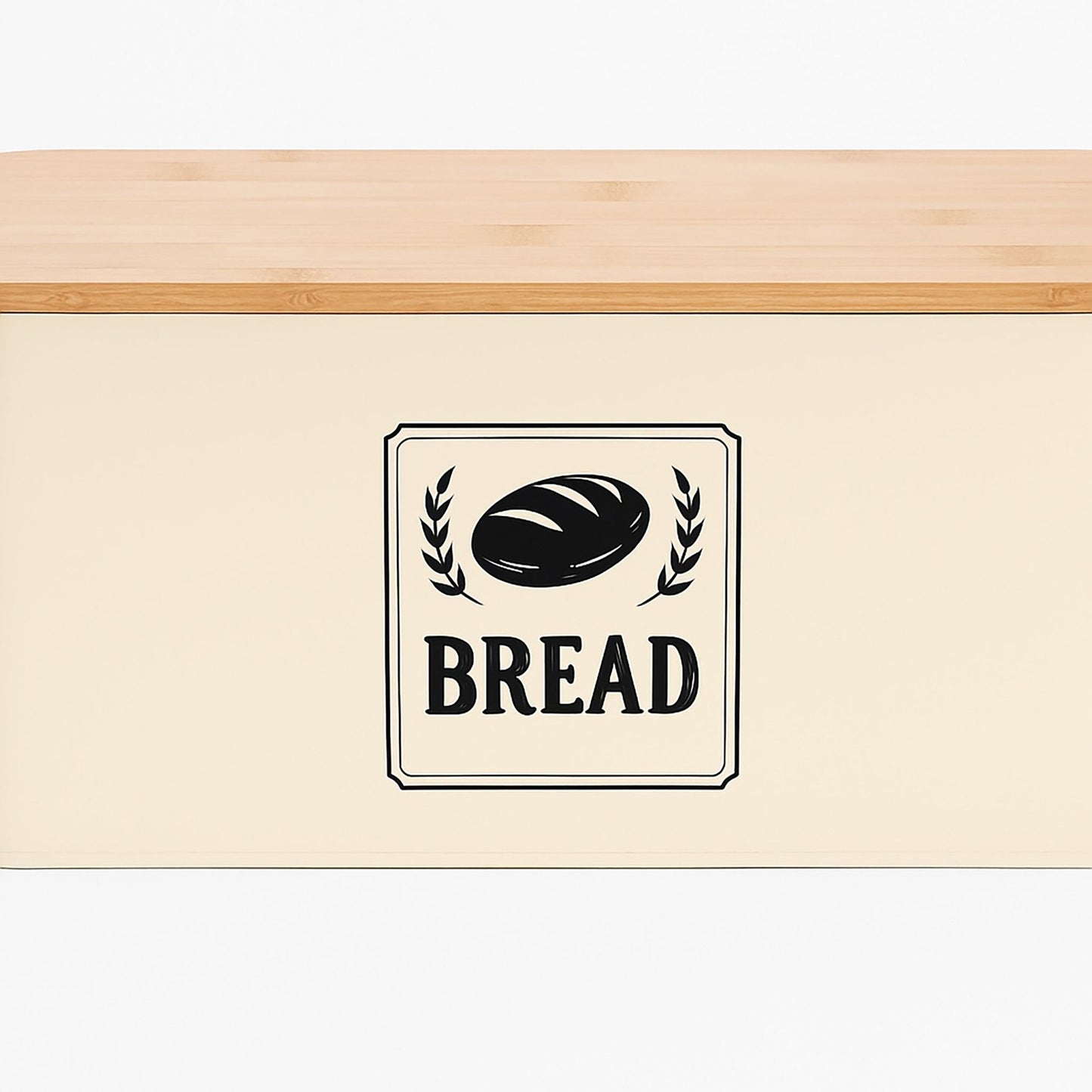 Bread Bin with Bamboo Lid – Retro Design, Metal Casing