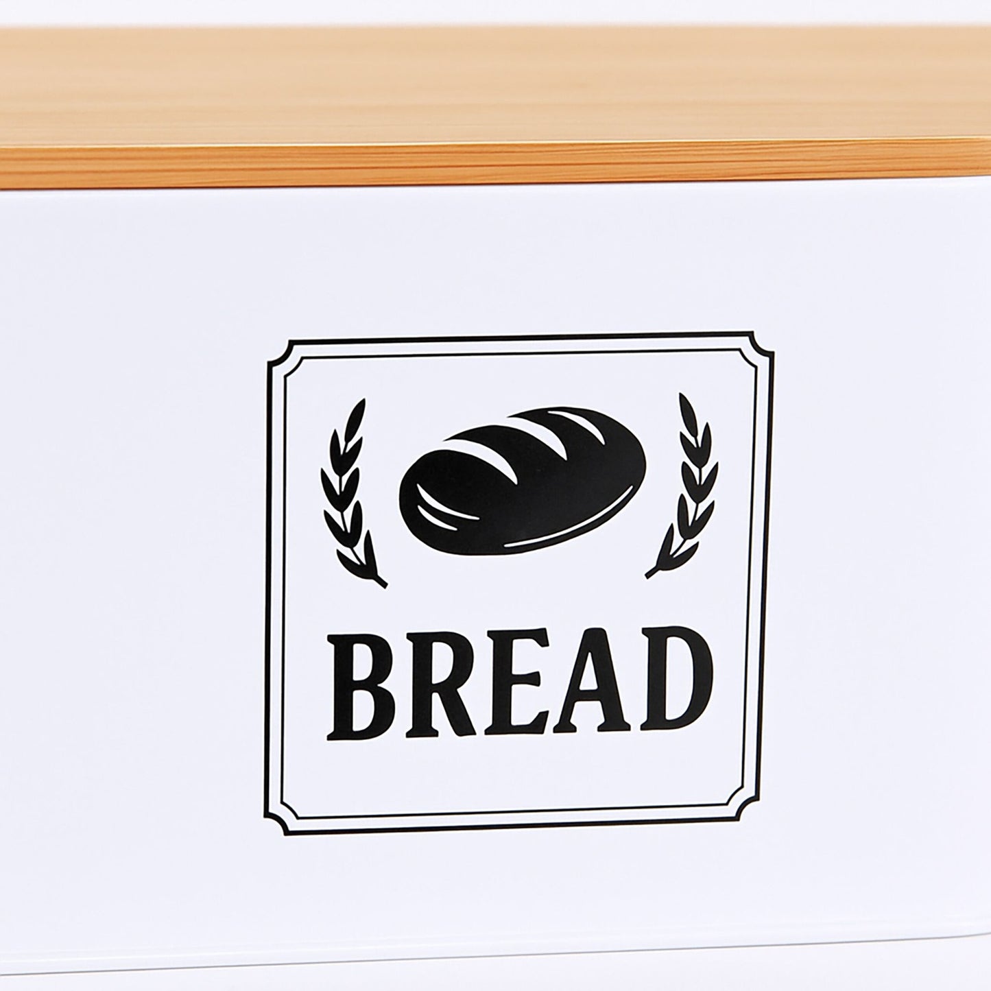 Bread Bin with Bamboo Lid – Retro Design, Metal Casing