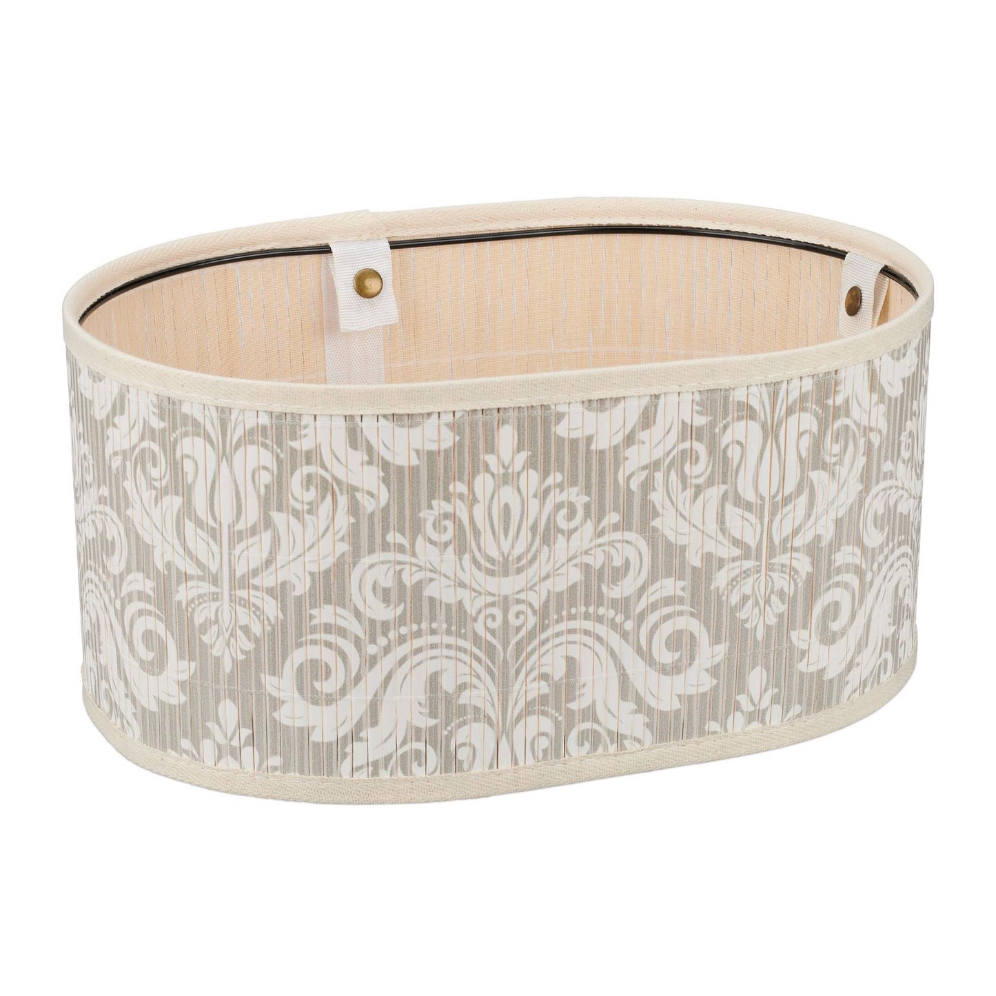 Bread basket in bamboo, floral