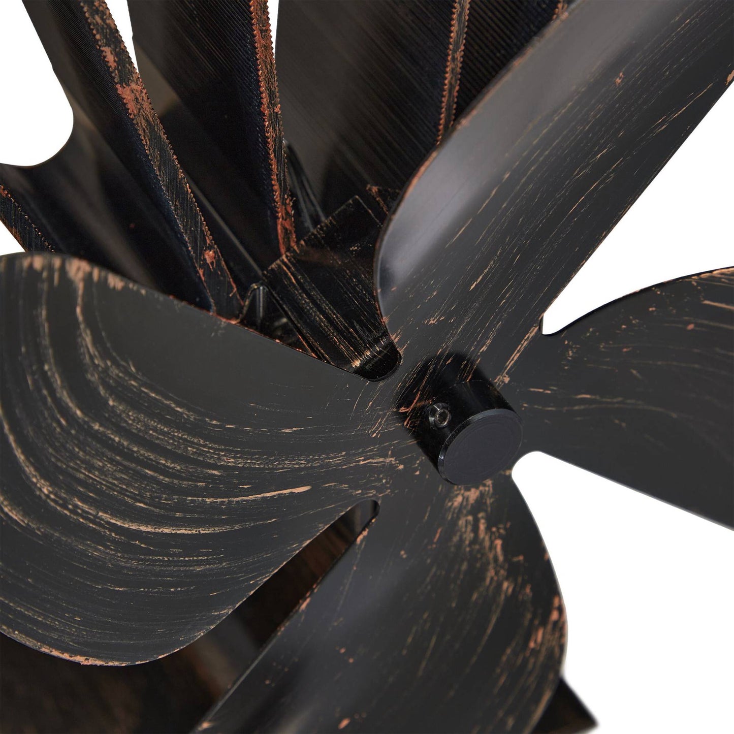Bronze colored stove fan without electricity