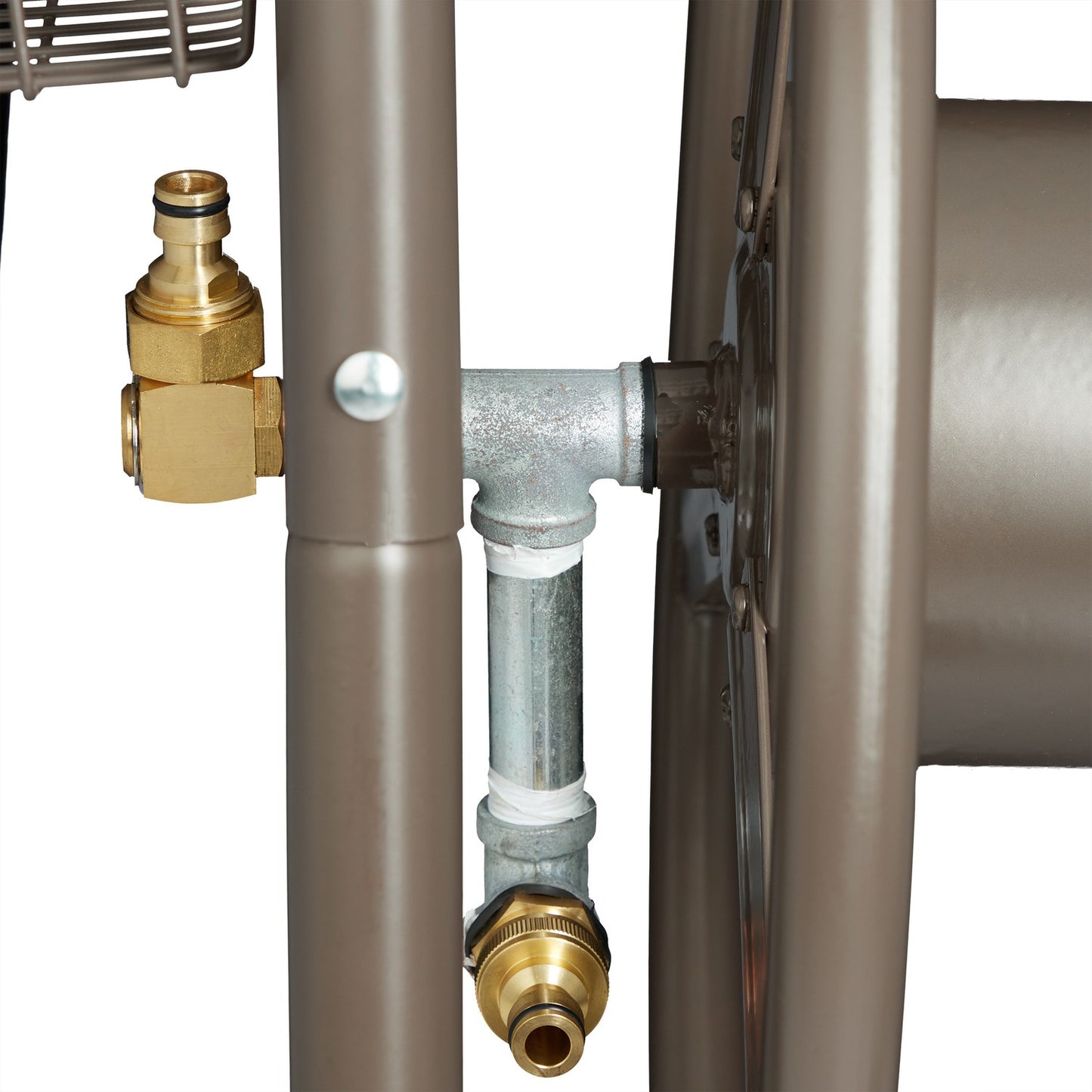 Brown 4 Wheel Hose Trolley