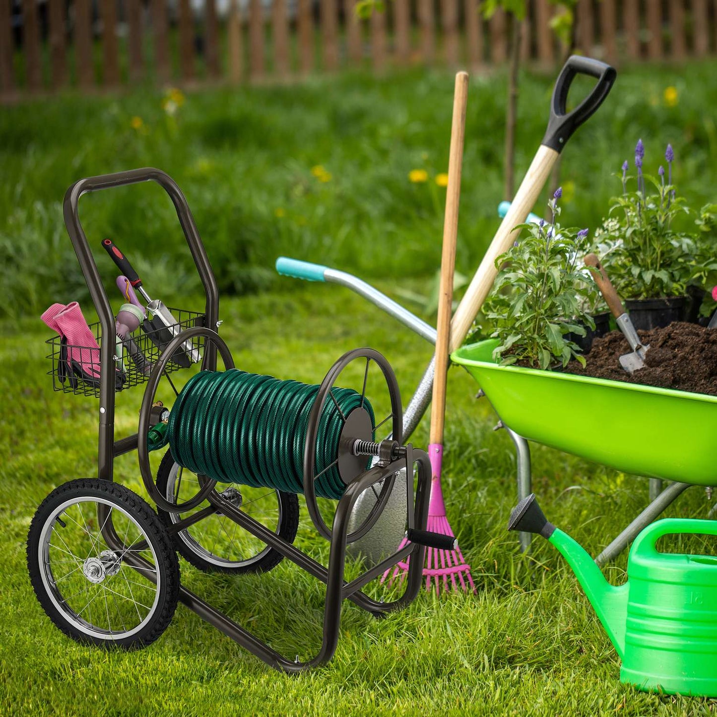 Brown Hose Trolley with Basket