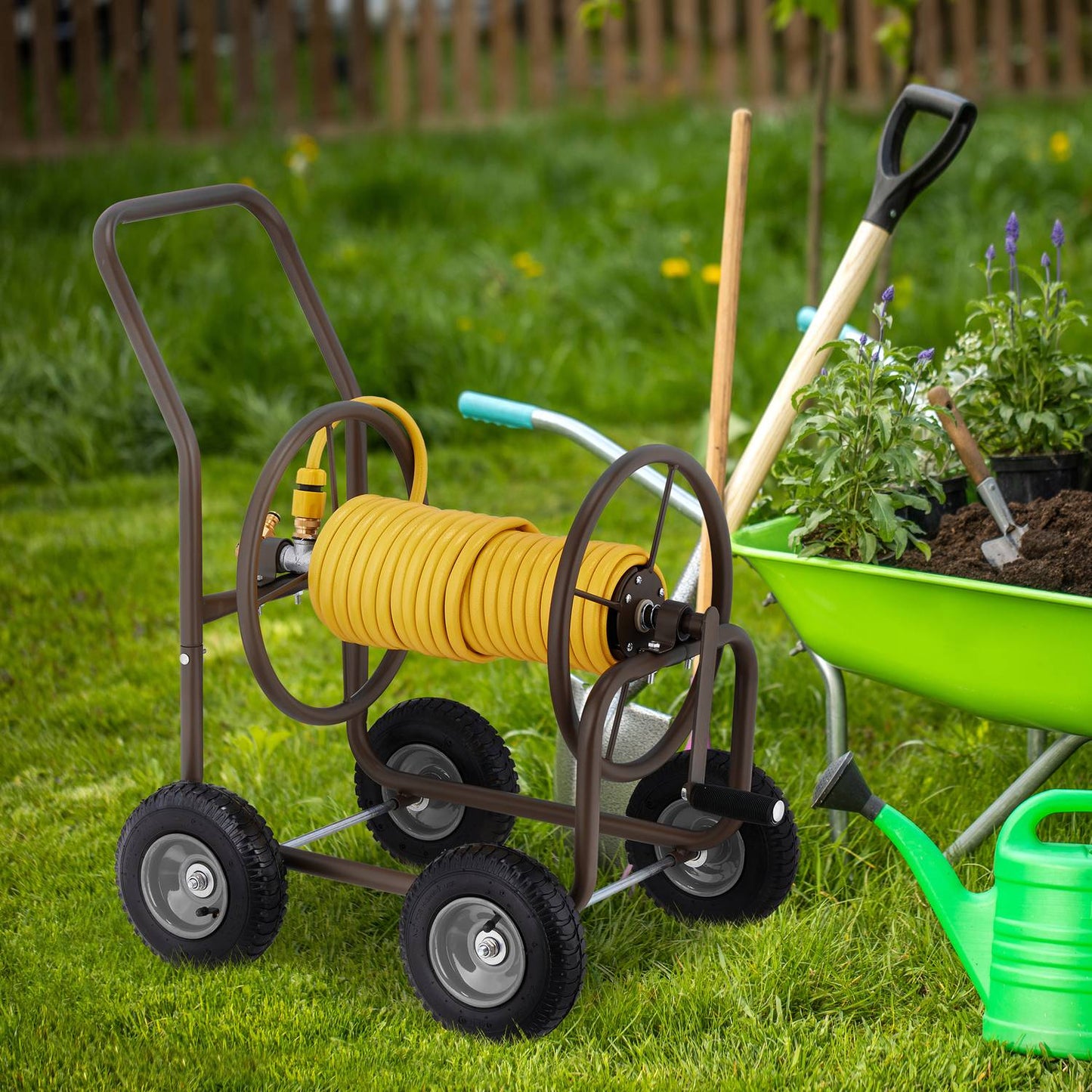 Brown hose cart for 60 m
