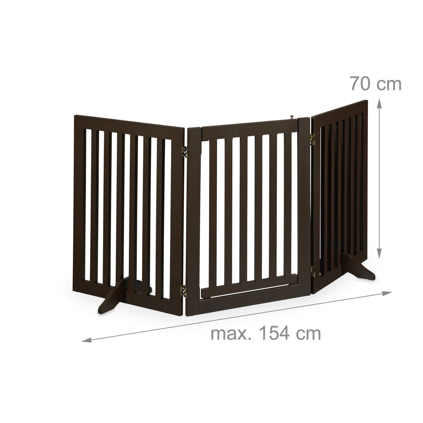 Brown security gate with door 70 cm