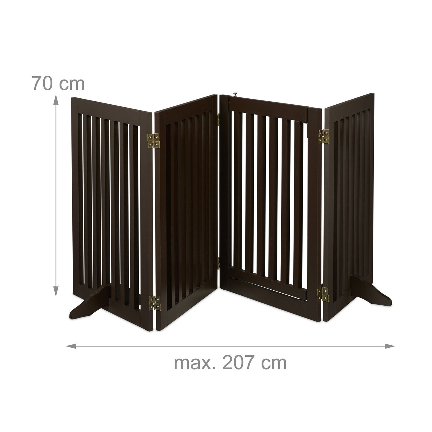 Brown security gate with door 70 cm