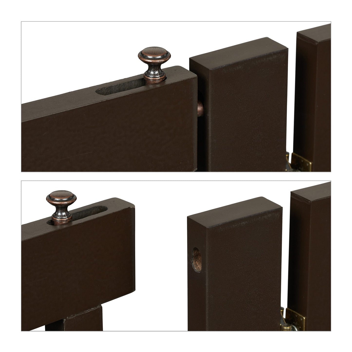 Brown security gate with door 70 cm