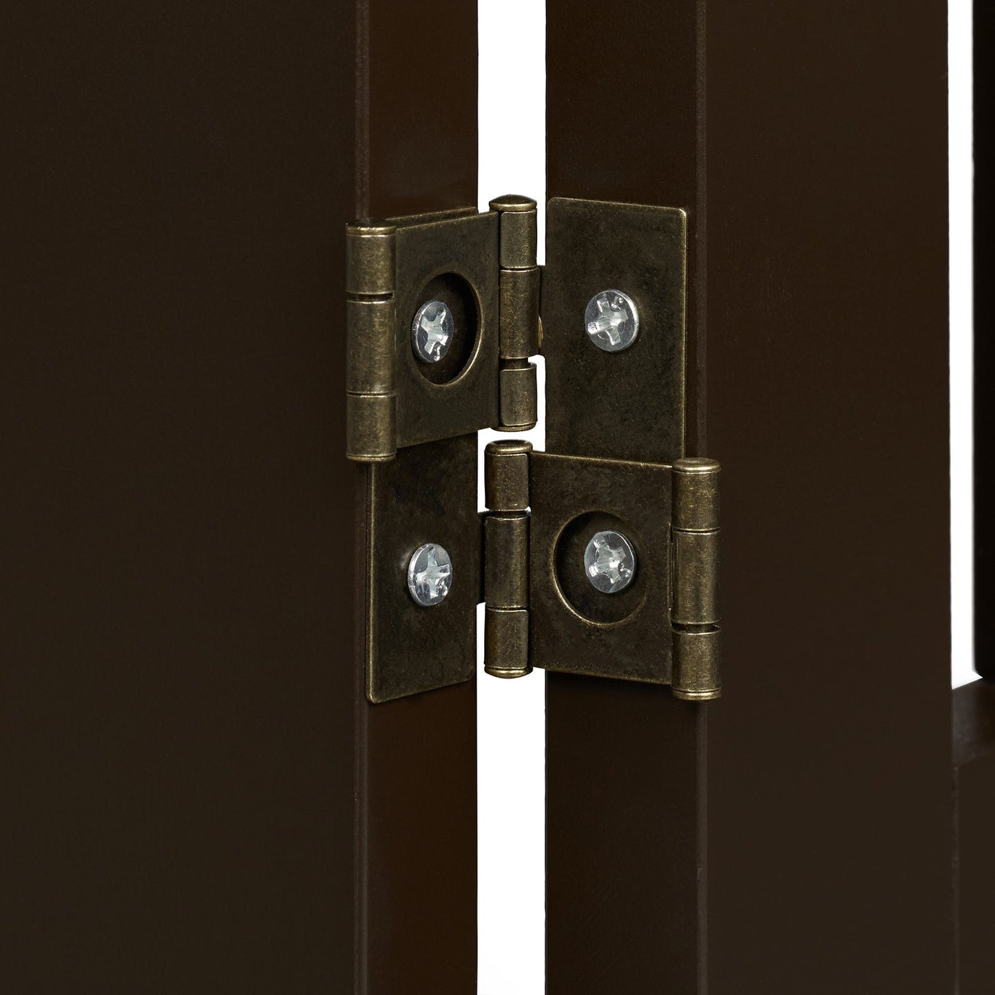 Brown security gate with door 70 cm