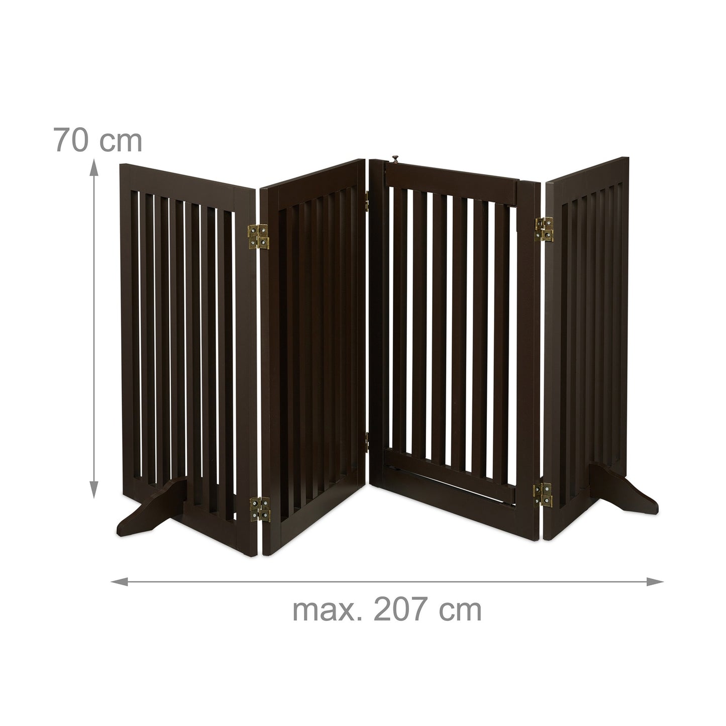 Brown security gate with door 70 cm