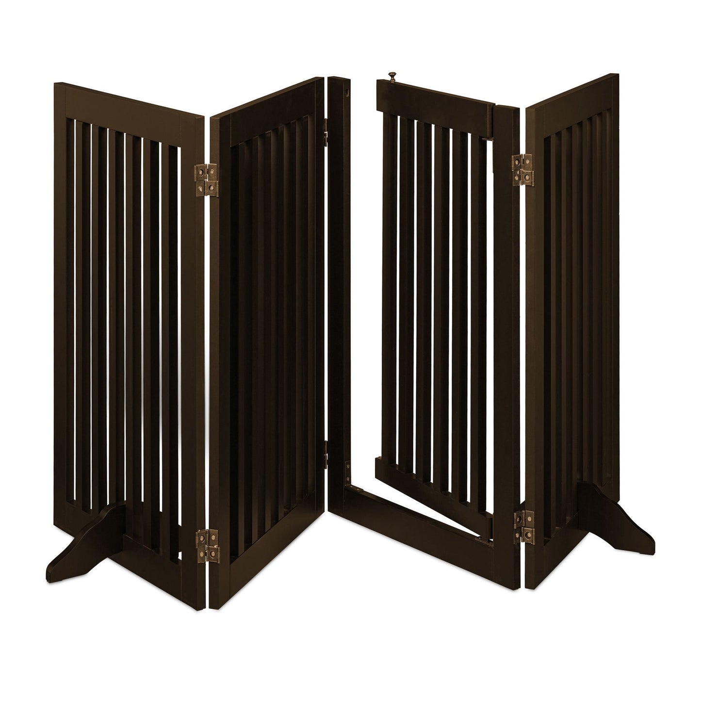 Brown security gate with door 92 cm