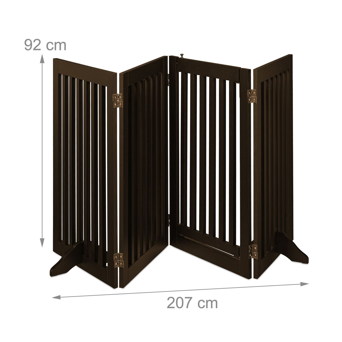 Brown security gate with door 92 cm