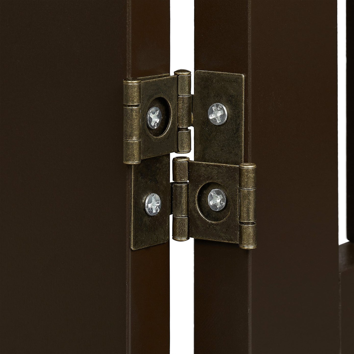 Brown security gate with door 92 cm