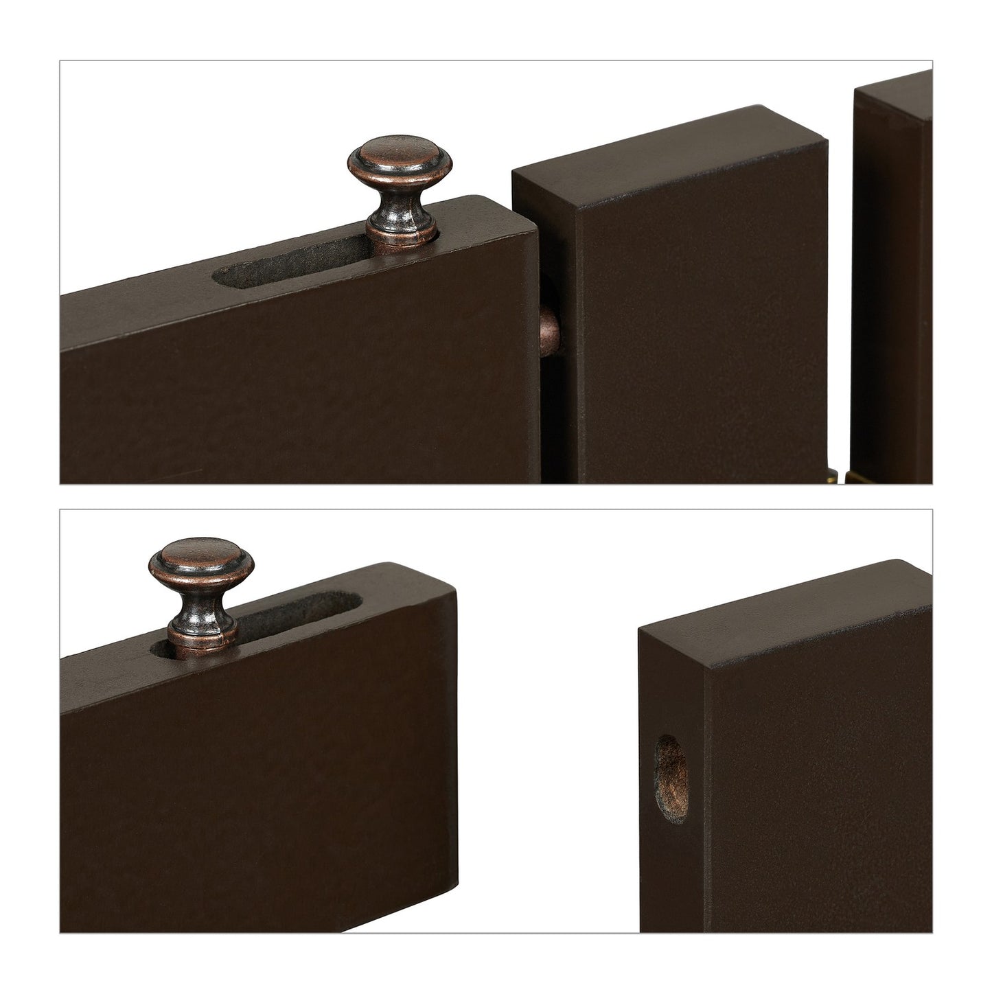Brown security gate with door 92 cm