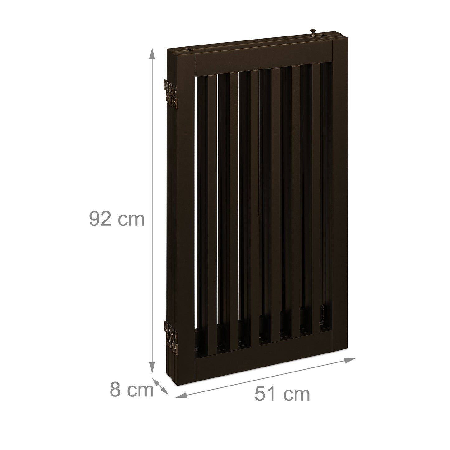 Brown security gate with door 92 cm