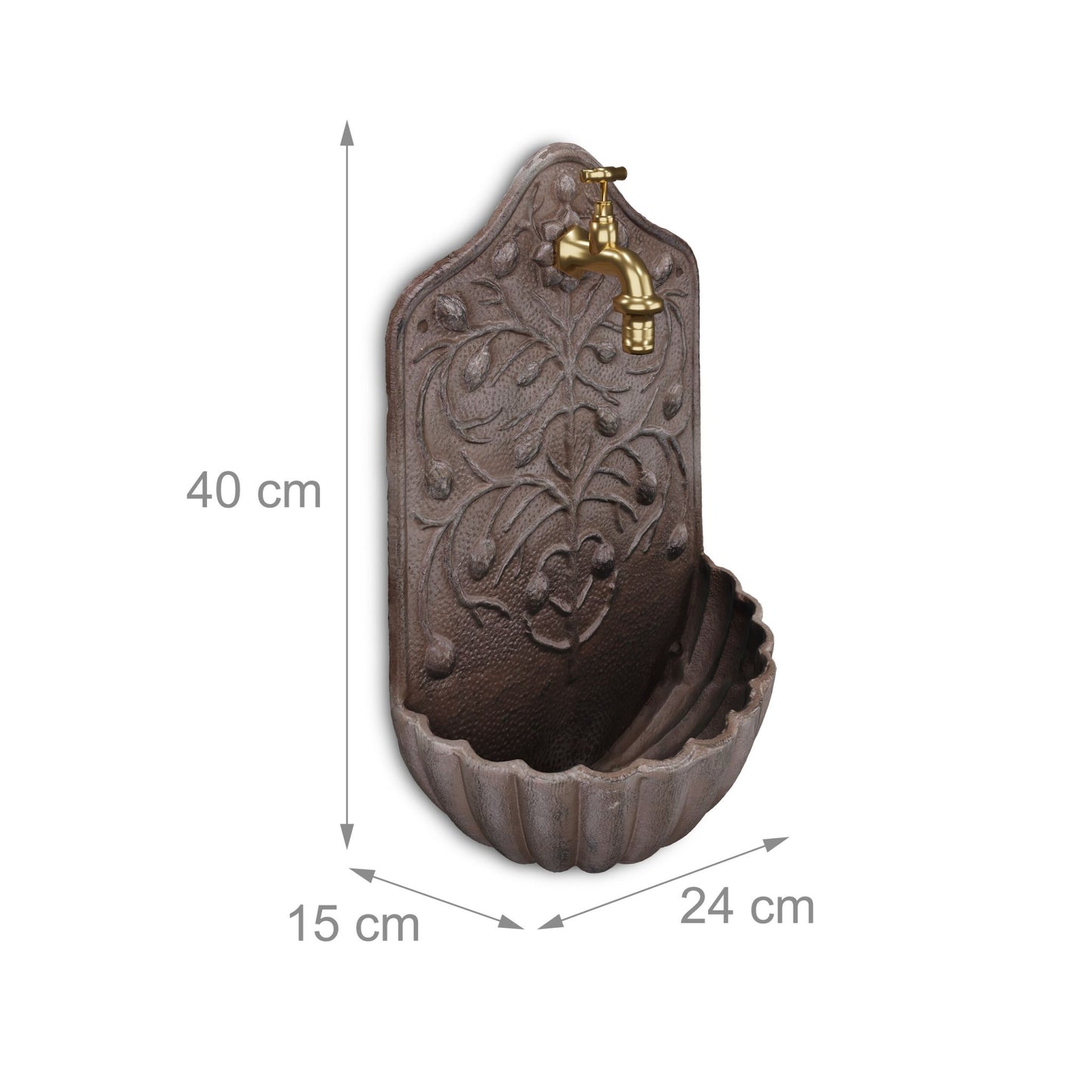 Brown wall fountain